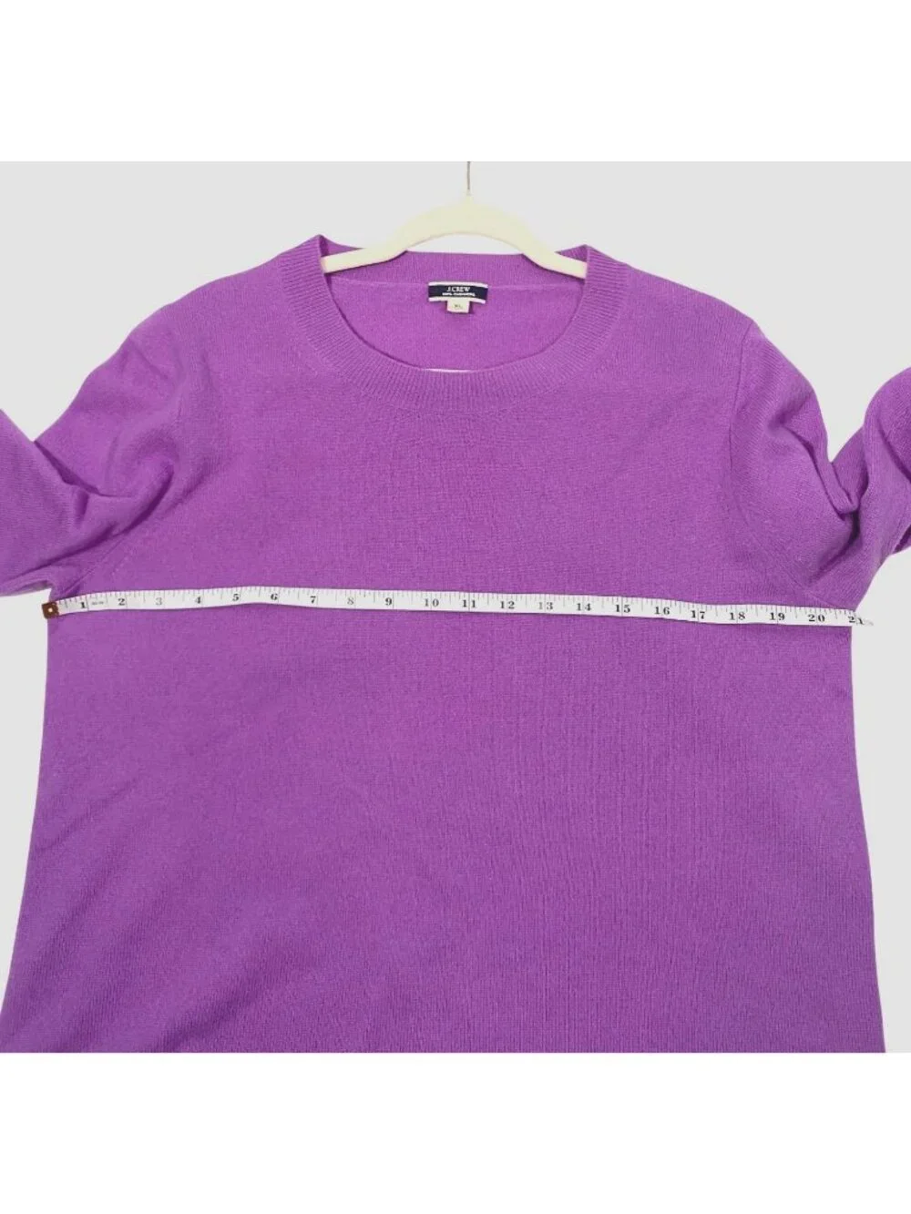 J. Crew Womens wisteria lavender Purple 100% Cashmere Crewneck Sweater XL